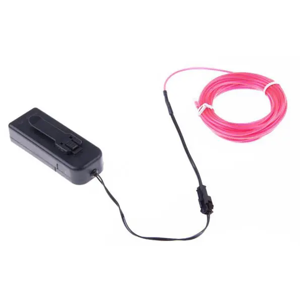 Pink Electroluminescent Wire – 2.3Mm Diameter, 3-Meter Length, Includes 3V Battery-Powered Inverter 1