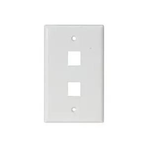 Plain 2-Port White Wall Plate – Cut-Out Style – Wp-2Cut White Plain 1