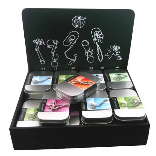 Pocket-Sized Metal Brain Teaser Puzzle In Collectible Tin Box 1
