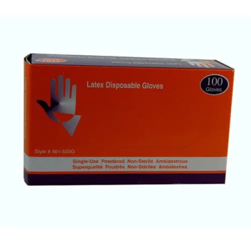 Powdered Latex Gloves – Large Industrial/Food-Grade, Clear, Pack Of 100 1