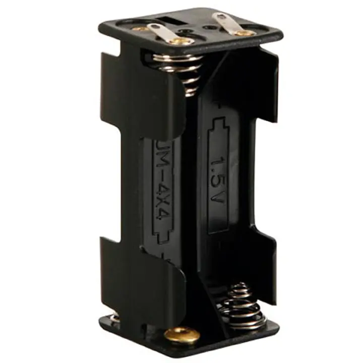 Quad Aaa Battery Holder – Plastic Black Housing With Solder Lug Terminals 1