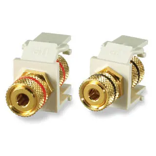 Red/Black Binding Post Coupler – Gold-Tipped Screws – Keystone Format – 2782098 (2-Pack) 1