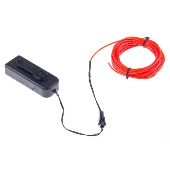 Red Electroluminescent Wire – 2.3Mm Glow Wire, 3-Meter Cut With Portable 3V Inverter Module 1