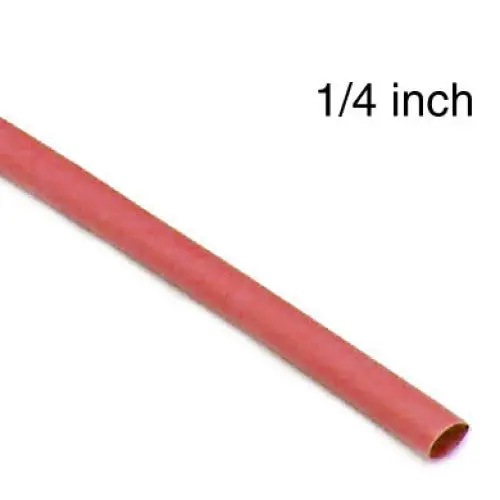 Red Heat-Shrink Tubing – 1/4-Inch Diameter, 4-Foot Length, Dual-Wall, 2:1 Shrink Ratio (Part #0722) 1