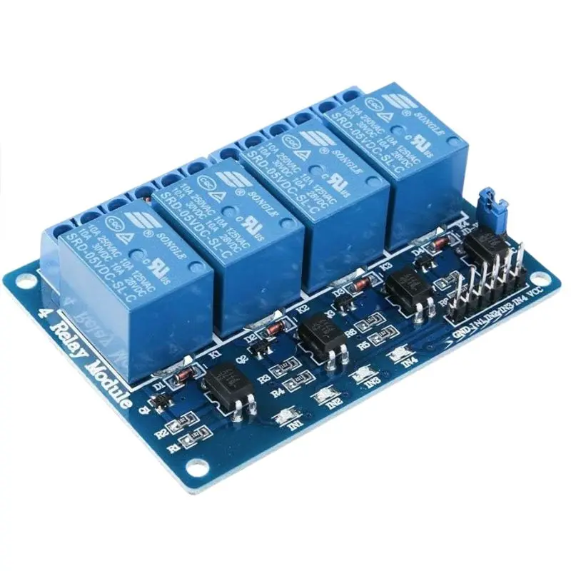 Relae-000104 – 4-Channel 5V Relay Module (10A, Spdt), 250Vac/30Vdc Rated, With Integrated Driver 1