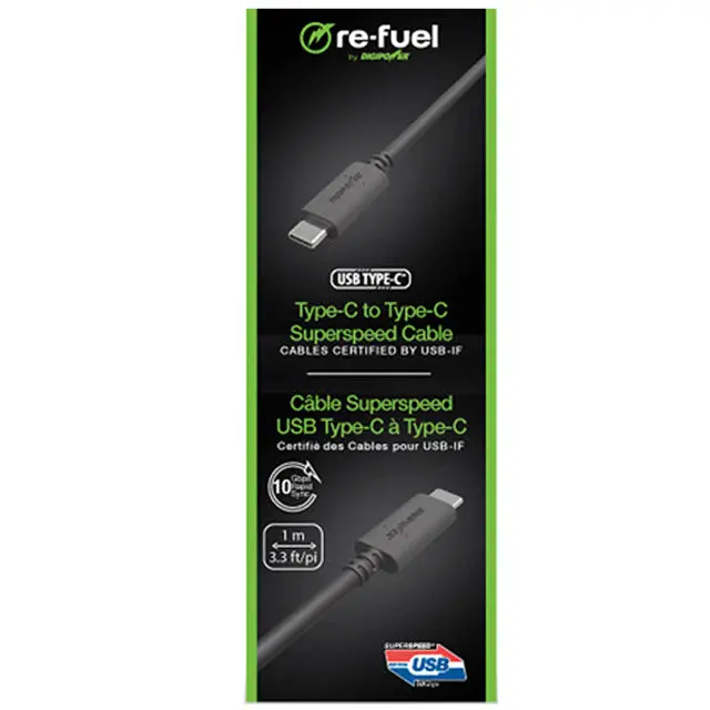 Rf-Cc1-Pd5A Usb-C To Usb-C Cable – 3Ft, 10Gbps Usb 3.1 Gen 2, Black 1