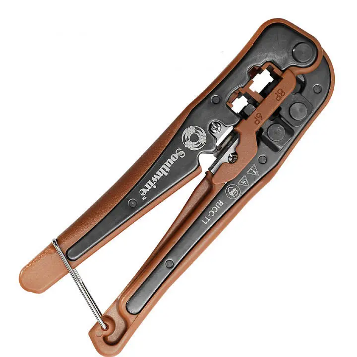 Rj11/Rj12/Rj45 Crimping Tool With Built-In Wire Cutter & Stripper 1