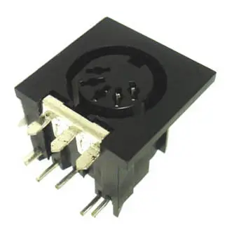 S-13354 – 5-Pin Din Female Pcb-Mount Connector With 180° Orientation And Plastic Housing 1