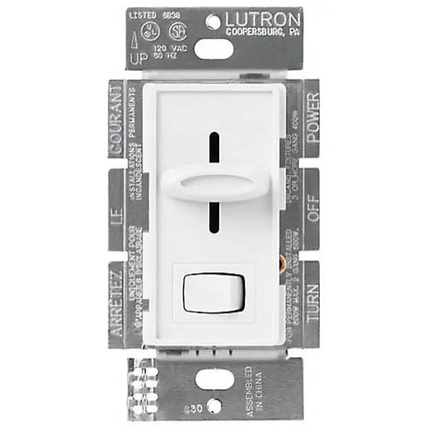 S-603Pgh-Wh-C – Decora 3-Way 600W Slide Dimmer Insert, White Finish 1