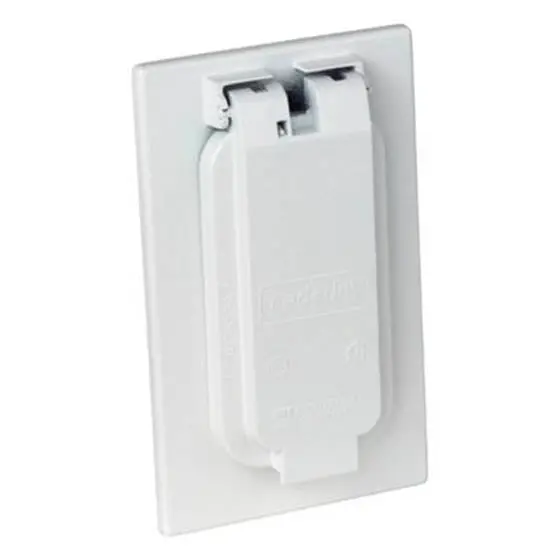 S309Whe – 4.5" × 2.75" Duplex Receptacle Electrical Box With White Cover 1