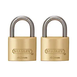 S827-428 Solid Brass Padlock Set – 40Mm Case, Two Keys Included – 2-Pack 1