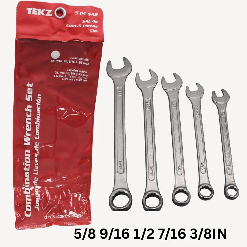 Sae Combination Wrench Set – Five-Piece Assortment, Standard Sizes, Durable Finish, And Accurate Fit 1