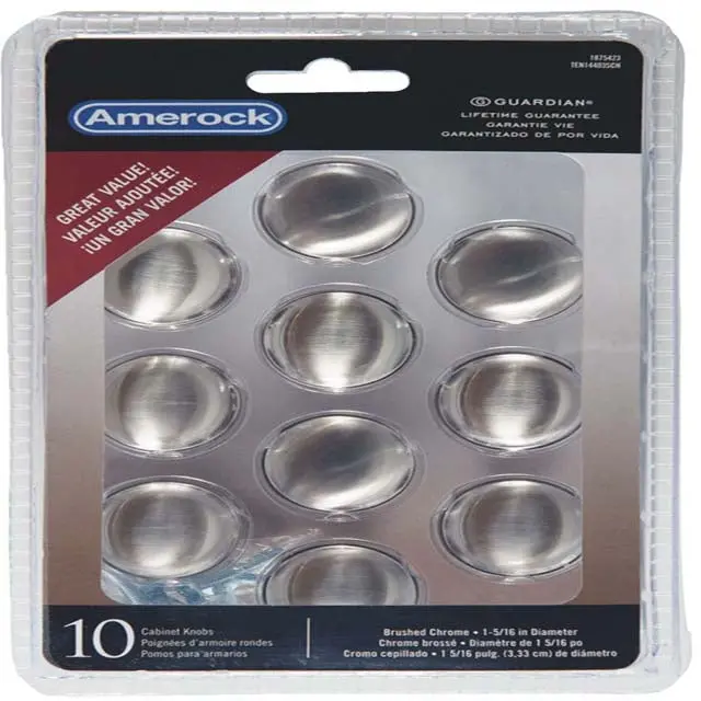 Satin Nickel Door Knob — 1-5/16 Inch Diameter, #8-32 Mounting Hole, Pack Of 10, #1875423 1