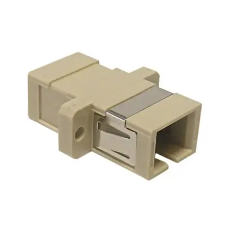 Sc-Sc Multimode Fiber Coupler – Beige Panel-Mount Simplex, 2-Pack 1