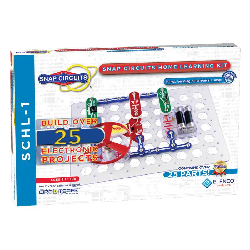 Schl-1 Snap Circuits Home Learning Kit – Build Over 25 Hands-On Electronic Projects (12-Piece Set) 1
