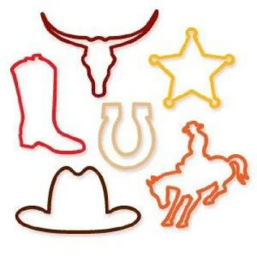 Silly Bandz Western Theme Collection – 18-Piece Themed Elastic Band Pack 1