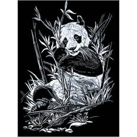 Silver-Engraved Decorative Plaque – Panda Theme, Fine Metal Finish 1