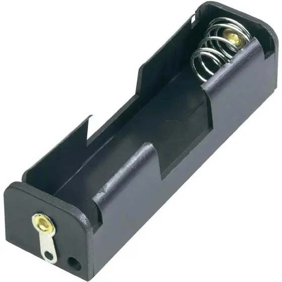 Single Aa Battery Holder With Plastic Housing — Black 1