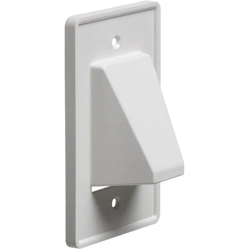 Single-Gang Reversible Wall Plate – White Bulk Cable Mount For Low-Voltage Wiring 1