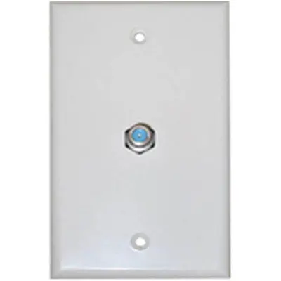 Single-Gang White F-Female Wall Plate For Coaxial Applications 1