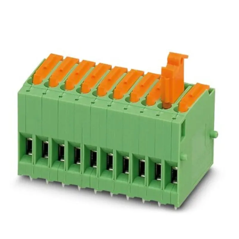 Single-Pole Green Screw Terminal Block – Gang-Mounted, 5Mm Pitch, Straight Type 1