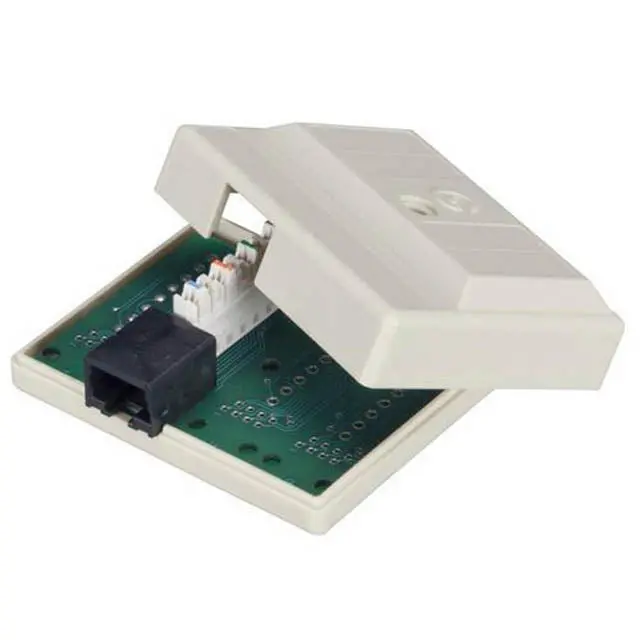 Single-Port 8P8C Modular Jack Baseboard – Beige Faceplate, T568B Wiring Standard 1