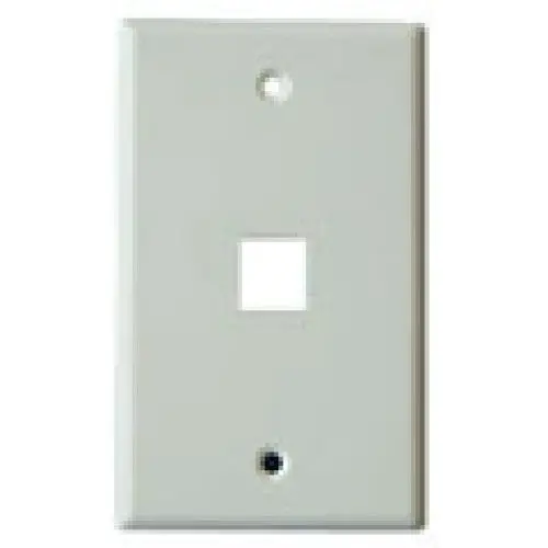 Single-Port White Wall Plate – Standard Mount – Cat-503-1 1