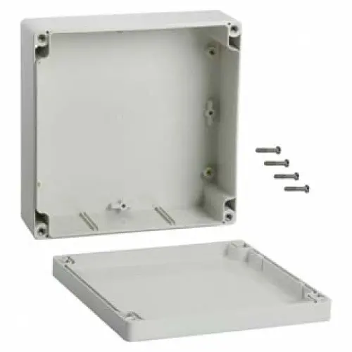 Square Plastic Project Box – 6.3" X 6.3" X 2.4" – Gray 1