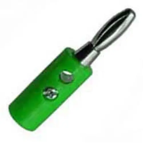 Standard Banana Plug – Green Insulated, Safety-Handled 1
