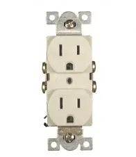 Standard Duplex Electrical Receptacle – 15A, 125V, Ivory Wallplate Insert (Pack Of 10) 1