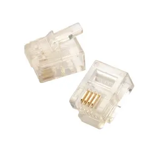 Standard Flat 6P4C Modular Plug – Rj11/Rj12 Compatible, 100-Unit Bulk Pack 1