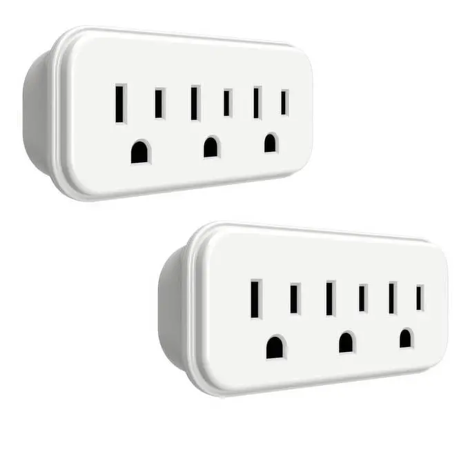 Standard Triple-Outlet Wall Tap – 15A, 125V, 1875W (2-Pack Value Bundle) 2
