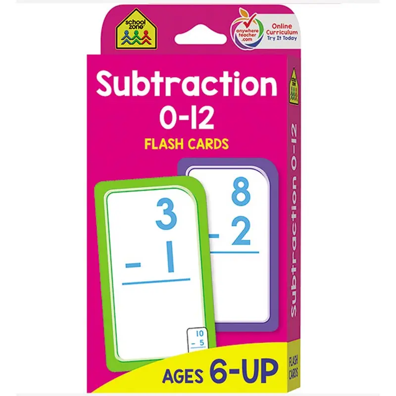 Subtraction Flash Cards – Educational Math Tool, Isbn 978-0-938256-92-2 1
