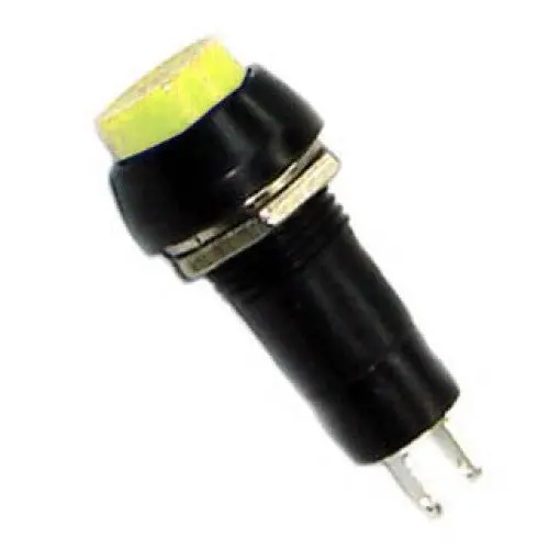 Sw1020 Yellow Momentary Push Button Switch – 1P1T Normally Open, 12Mm Hex Actuator, 3A 125Vac, Yellow Cap 1