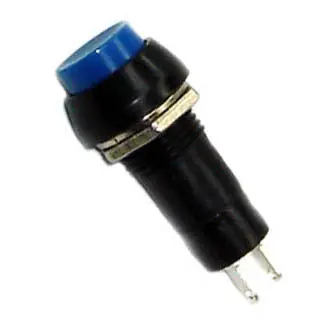 Sw1020Blu Momentary Push Button Switch – Spst No, Threaded Mount, 12Mm Round Blue Cap, 3A 125Vac 1