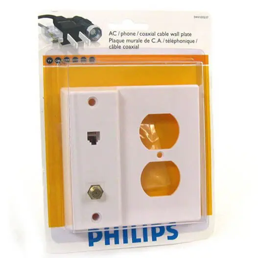 Swv1032/37 Triple-Function Wall Plate — Ac Power, Telephone, And Coaxial Cable Mounting Panel 1