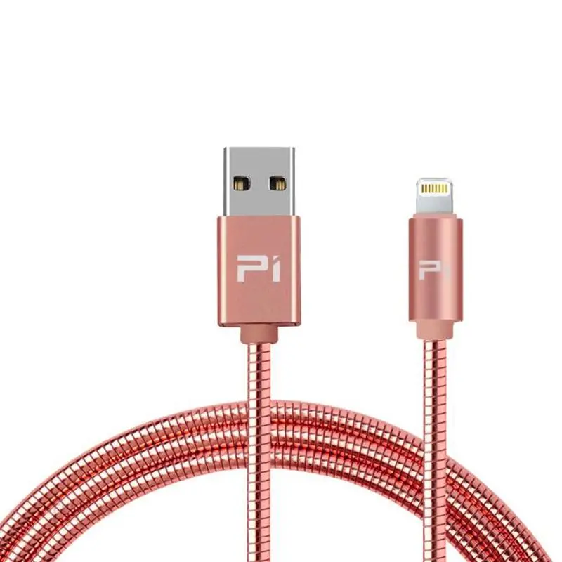 Ta11R Usb-A To Lightning Cable – 3-Foot Rose Gold Metal-Braided, Fast Charge For Iphone 1