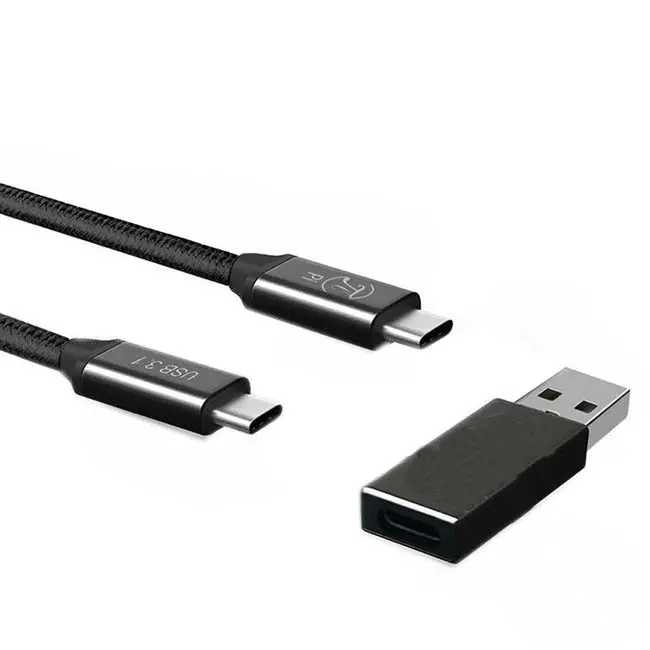 Tc31Ck Usb-C Cable – 3.1 Gen, 3-Foot Male-To-Male With Usb-A Female To Usb-C Male Adapter (Black) 1
