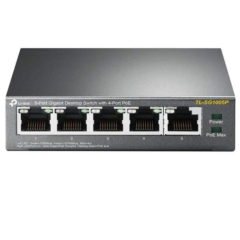 Tl-Sg1005P Poe Network Switch – 4-Port Gigabit + 1 Non-Poe Uplink 1