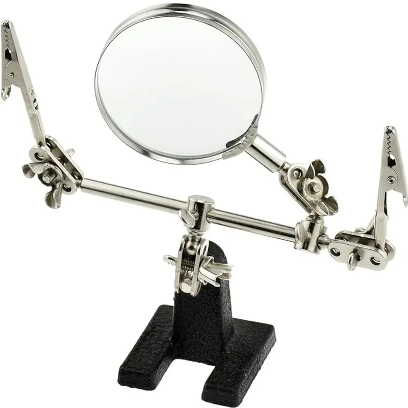 Tma-512Ab Precision Helping Hand Tool – Integrated 2× Magnifying Lens & Alligator Clips 1