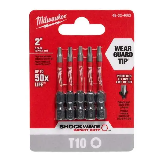 Torx T10 Bit – 2 In Length, Compact Design (5-Pack) 1