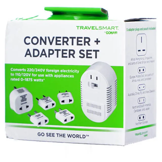 Ts701Cr — 220V To 110V Step-Down Voltage Transformer, 26W–1875W, Includes 5 International Plug Adapters 1