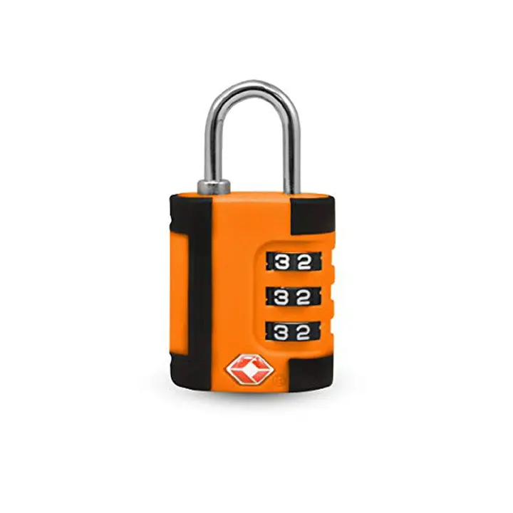 Tsa-Approved 3-Dial Combination Lock — Orange Finish 1
