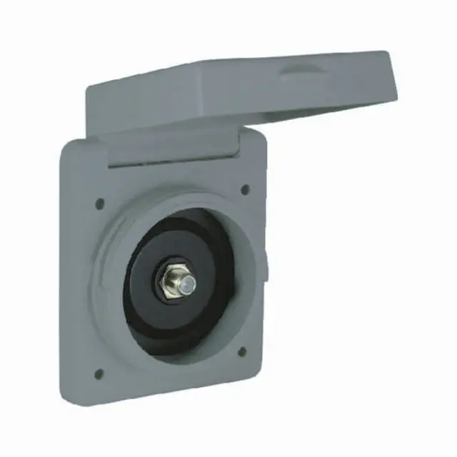Tv6574.Gray Square-Style Coaxial Tv Inlet: Gray Weather-Resistant Cable Port 1