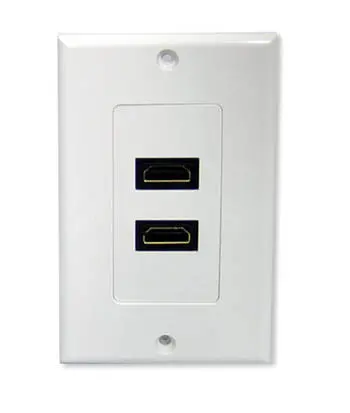Two-Port Plastic Hdmi Wall Mount Plate 1
