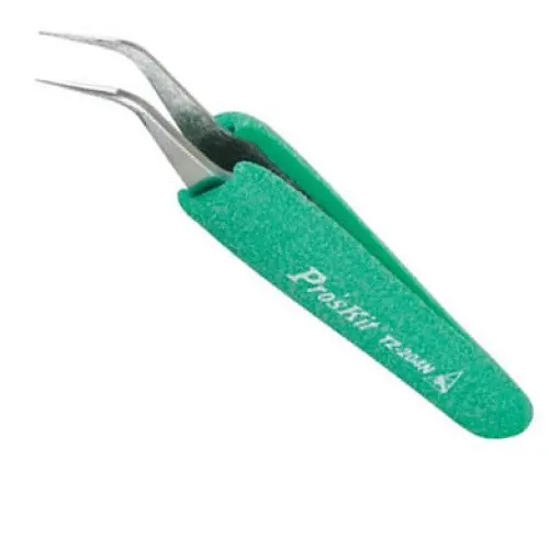 Tz-204N Bent-Tip Metal Tweezers – 4.7-Inch With Cushioned Ergonomic Handles 1