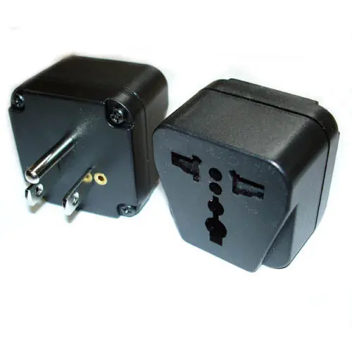 Universal Travel Adapter – Converts North American 3-Prong Plug To Global Outlets With Grounding, Black 1