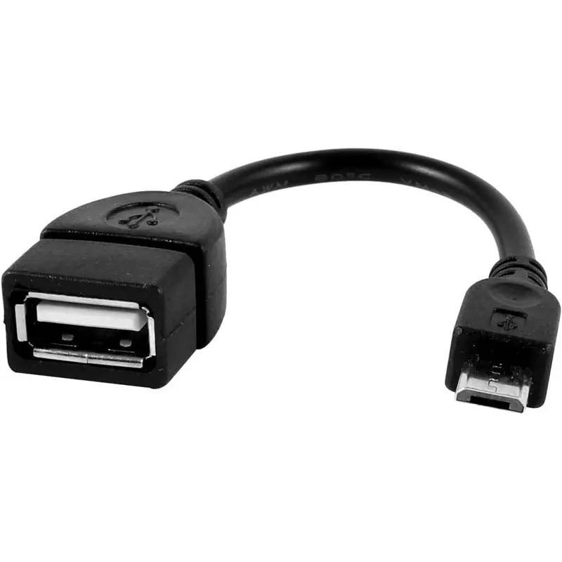 Usb 2.0 Female To Micro Usb Otg Adapter – 6-Inch Black Cable 1