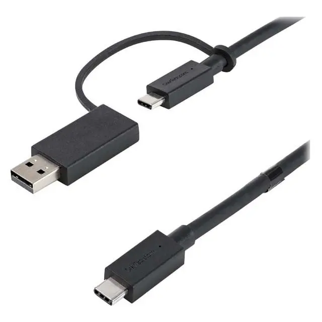 Usb-C 3.1 Cable With Usb-A Adapter – 6-Foot Black Fast-Charge Cord 1