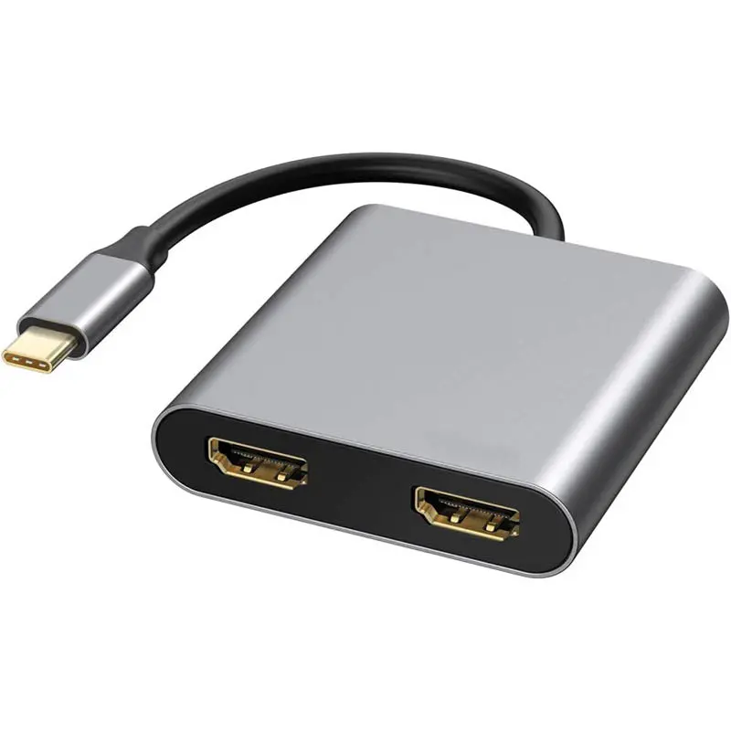 Usb-C To Dual Hdmi Adapter – Supports Dual 4K Displays, Plug-And-Play, No Drivers Required 1
